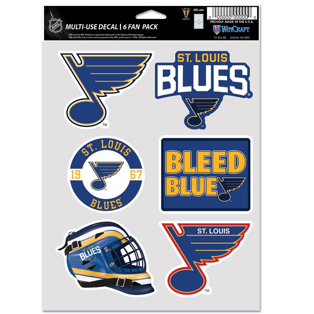 St. Louis Blues Decal Multi Use Fan 6 Pack Special Order
