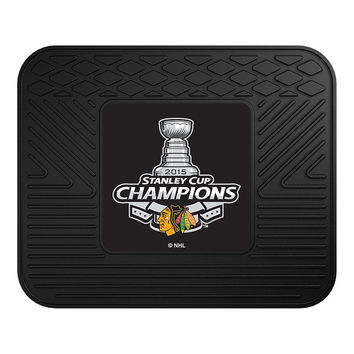 Chicago Blackhawks Car Mat Heavy Duty Vinyl Rear Seat 2015 Stanley Cup Champion CO
