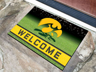 Iowa Hawkeyes Door Mat 18x30 Welcome Crumb Rubber Special Order