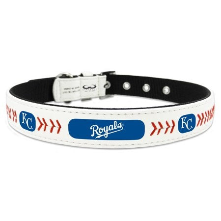 Kansas City Royals Pet Collar Classic Baseball Leather Size Medium