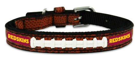 Washington Redskins Pet Collar Leather Classic Football Size CO