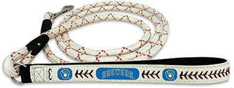 Milwaukee Brewers Retro Baseball Leather Leash M