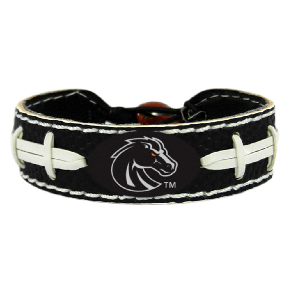 Boise State Broncos Bracelet Team Color Football Black Leather CO