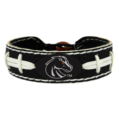 Boise State Broncos Bracelet Team Color Football Black Leather CO