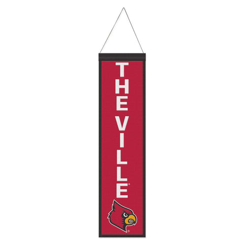 Louisville Cardinals Banner Wool 8x32 Heritage Slogan Design Special Order