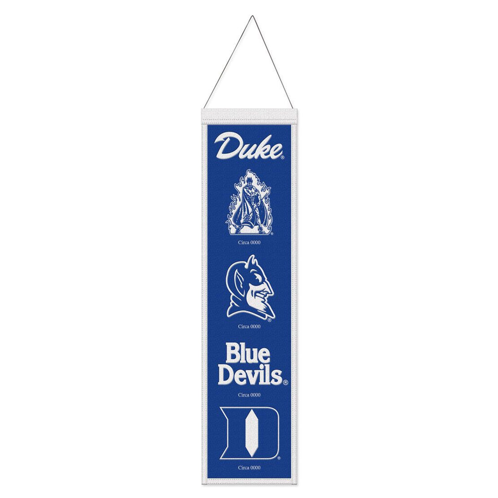 Duke Blue Devils Banner Wool 8x32 Heritage Evolution Design