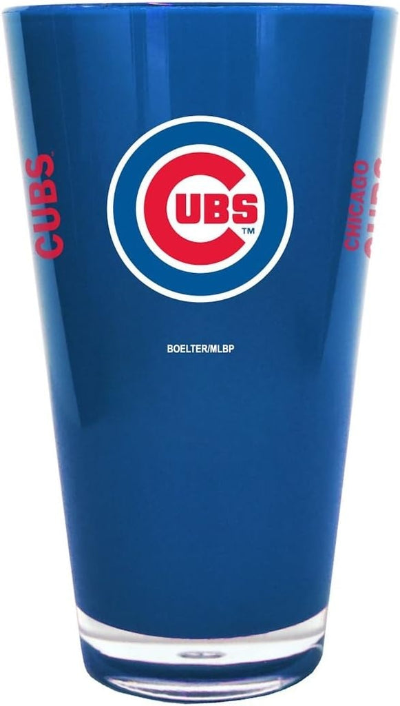 Chicago Cubs Glass 20oz Pint Plastic Insulated