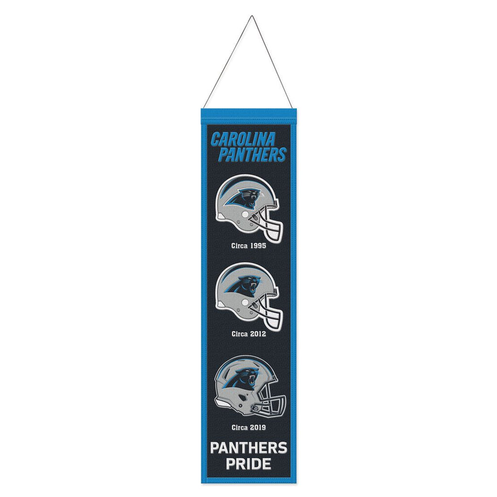 Carolina Panthers Banner Wool 8x32 Heritage Evolution Design Special Order