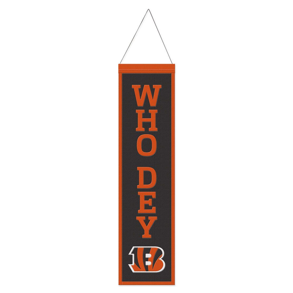 Cincinnati Bengals Banner Wool 8x32 Heritage Slogan Design