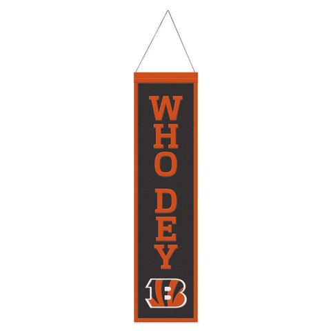 Cincinnati Bengals Banner Wool 8x32 Heritage Slogan Design Special Order