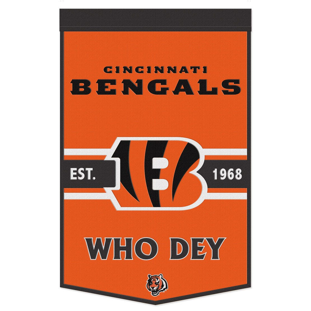 Cincinnati Bengals Banner Wool 24x38 Dynasty Slogan Design