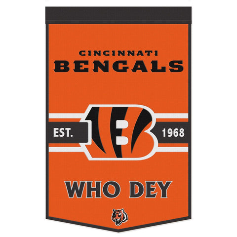 Cincinnati Bengals Banner Wool 24x38 Dynasty Slogan Design