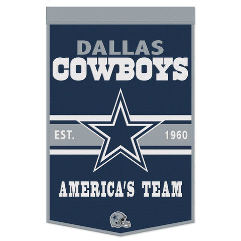 Dallas Cowboys Banner Wool 24x38 Dynasty Slogan Design Special Order