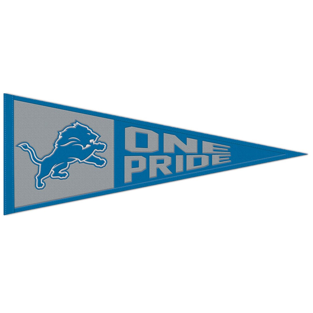 Detroit Lions Pennant Wool 13x32 Slogan Special Order