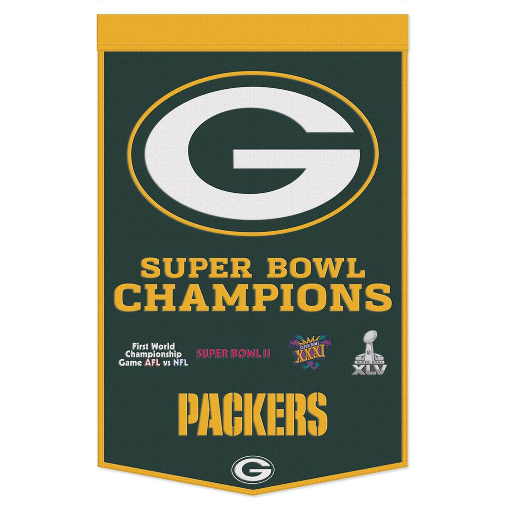 Green Bay Packers s Banner Wool 24x38 Dynasty Champ Design