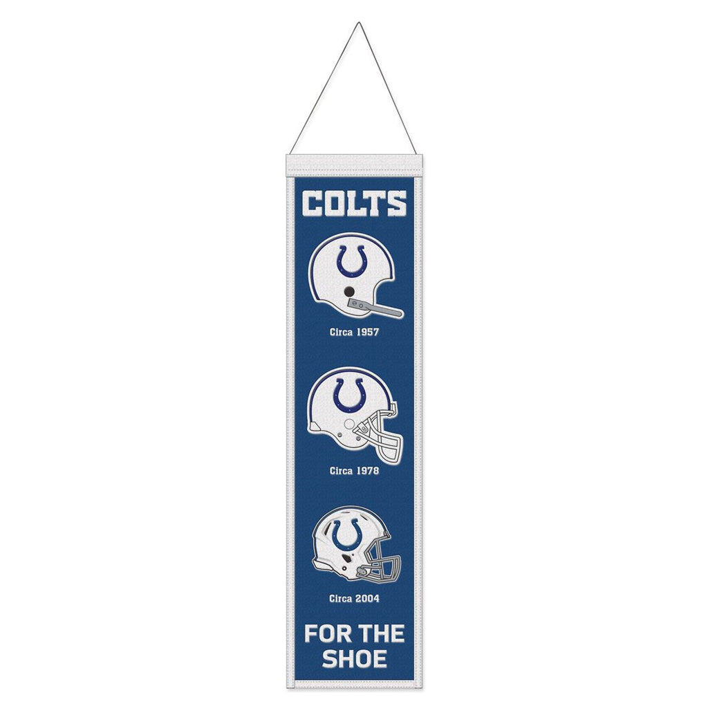 Indianapolis Colts Banner Wool 8x32 Heritage Evolution Design Special Order
