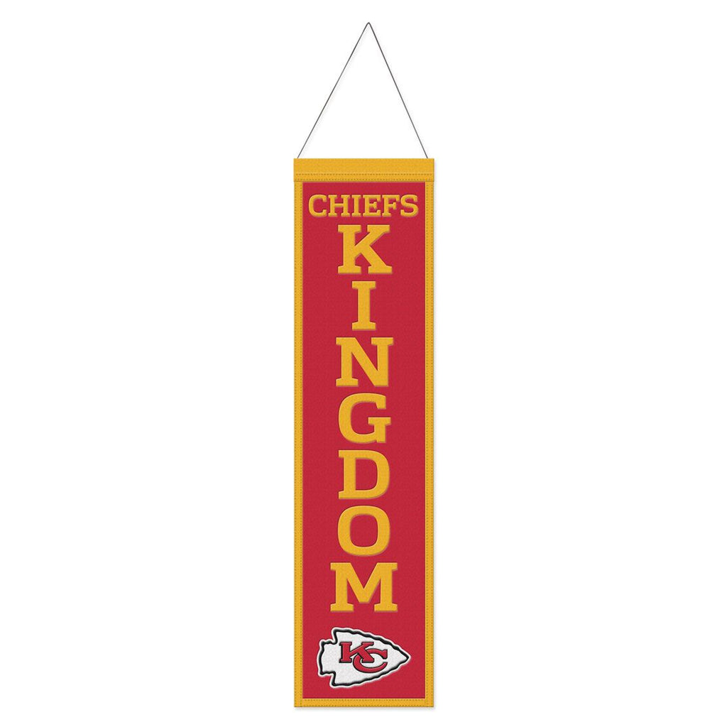 Kansas City Chiefs Banner Wool 8x32 Heritage Slogan Design