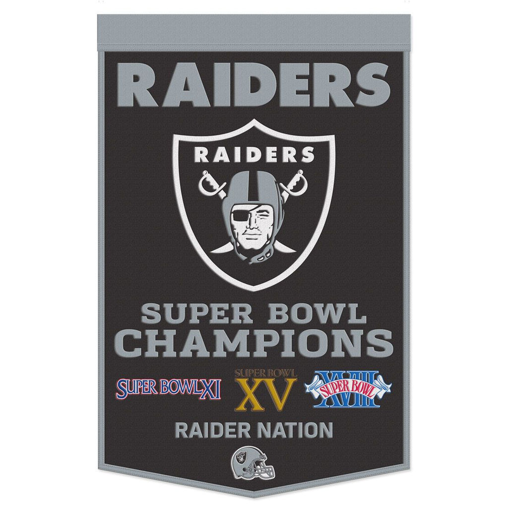 Las Vegas Raiders Banner Wool 24x38 Dynasty Champ Design