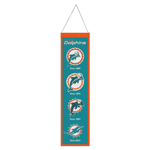 Miami Dolphins Banner Wool 8x32 Heritage Evolution Design