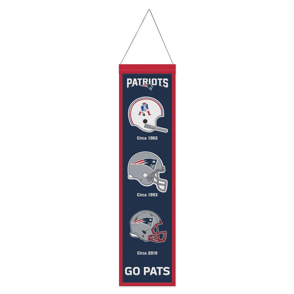 New England Patriots Banner Wool 8x32 Heritage Evolution Design