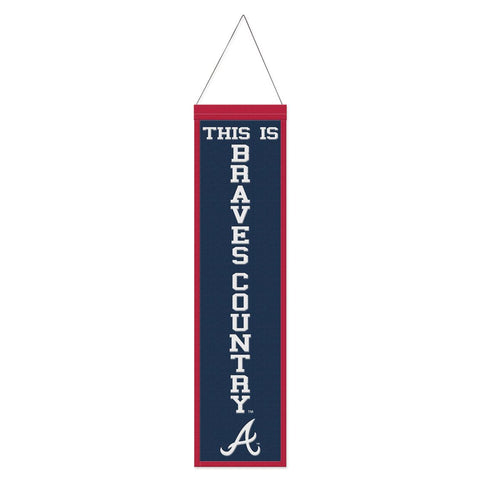 Atlanta Braves Banner Wool 8x32 Heritage Slogan Design
