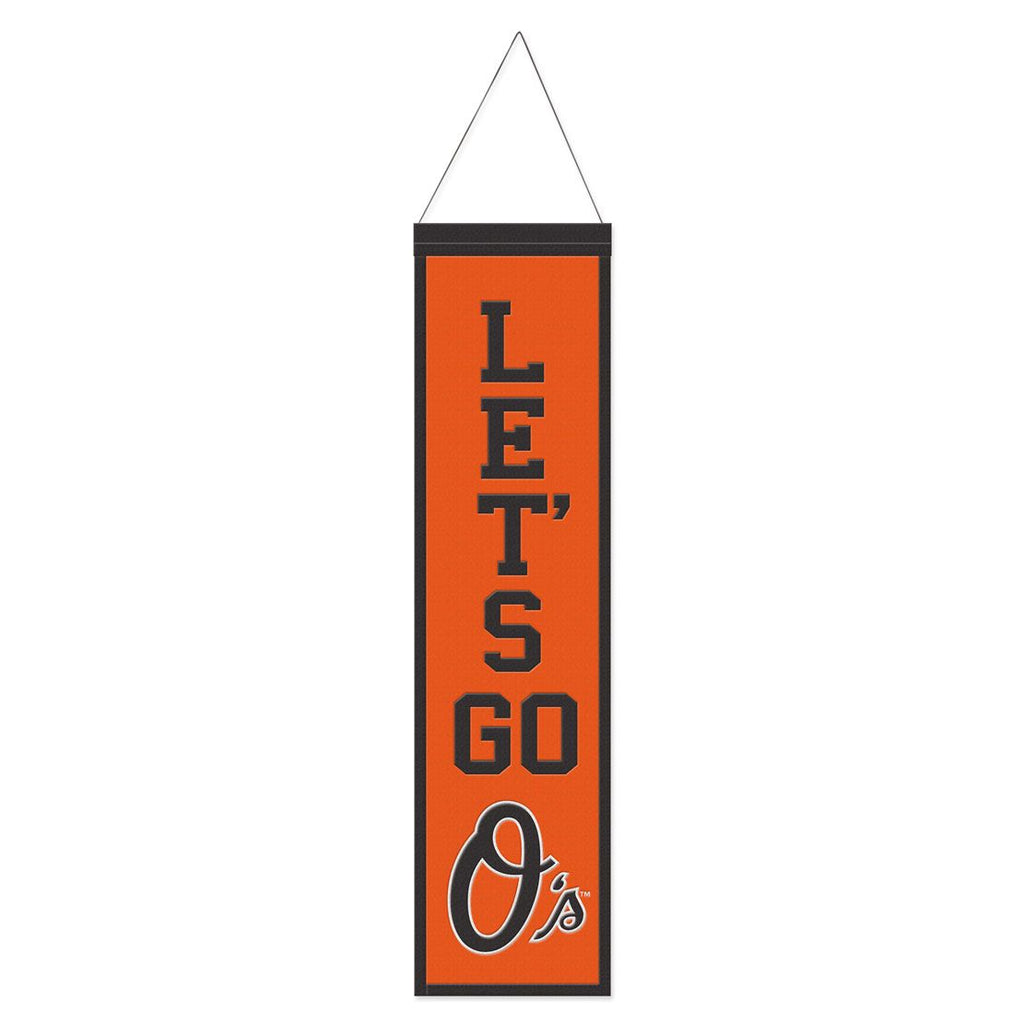 Baltimore Orioles Banner Wool 8x32 Heritage Slogan Design