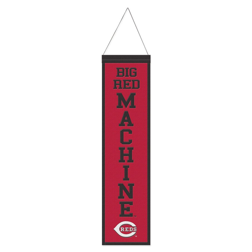 Cincinnati Reds Banner Wool 8x32 Heritage Slogan Design Special Order