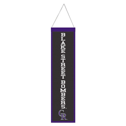 Colorado Rockies Banner Wool 8x32 Heritage Slogan Design Special Order