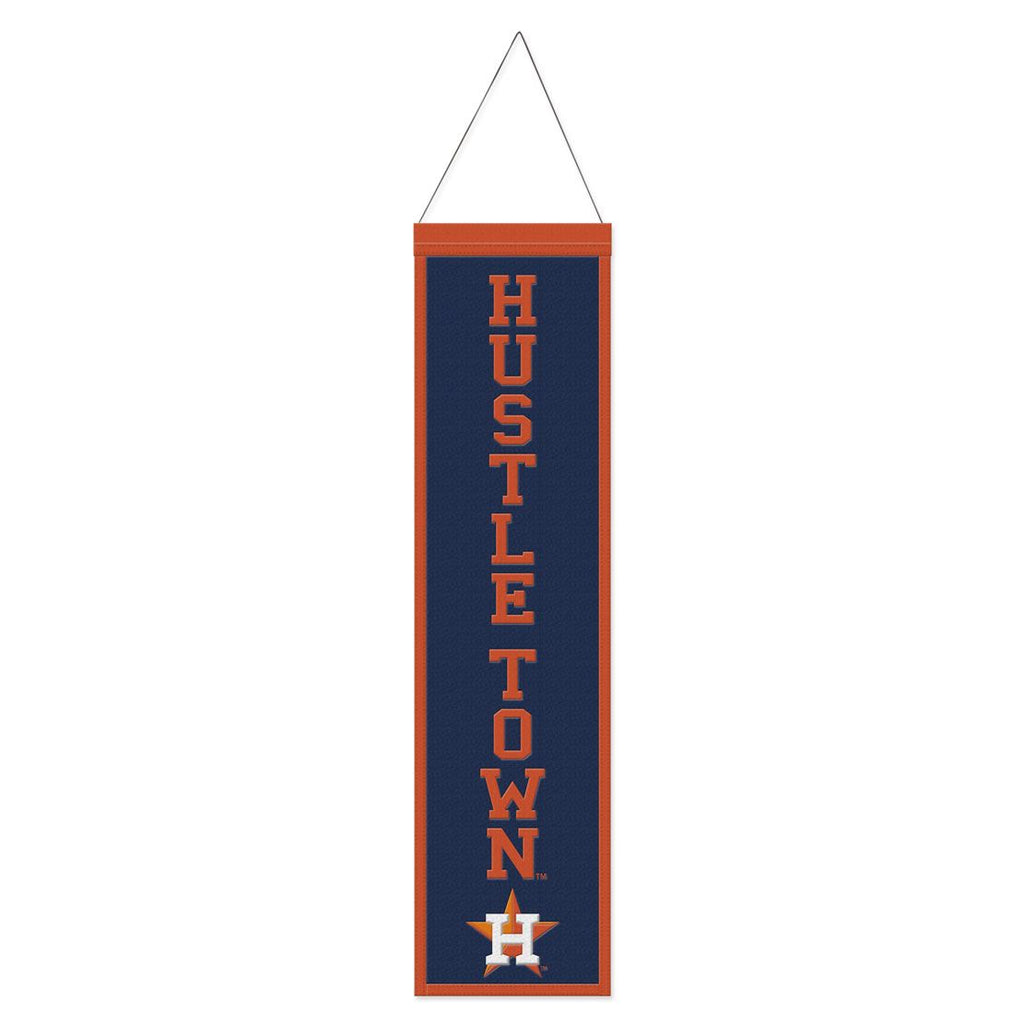 Houston Astros Banner Wool 8x32 Heritage Slogan Design Special Order