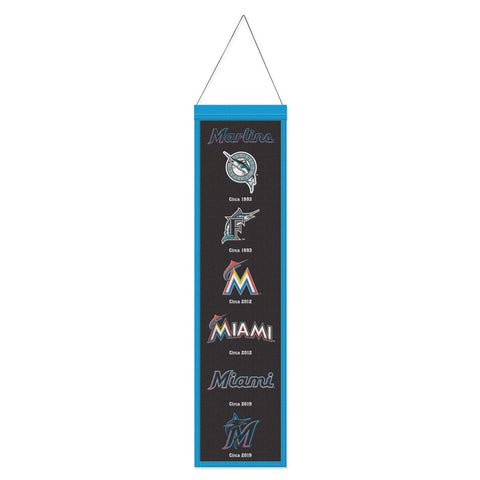 Miami Marlins Banner Wool 8x32 Heritage Evolution Design Special Order