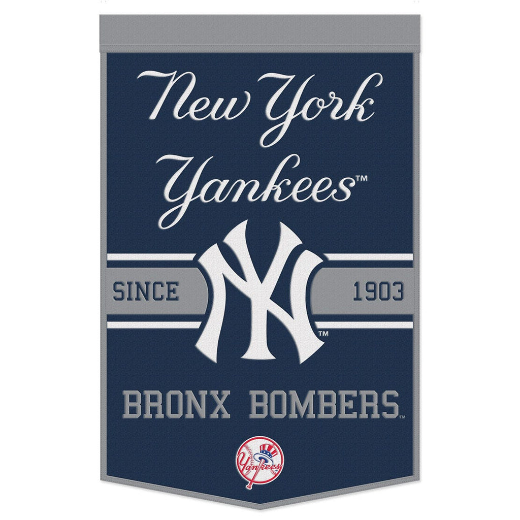 New York Yankees Banner Wool 24x38 Dynasty Slogan Design Special Order