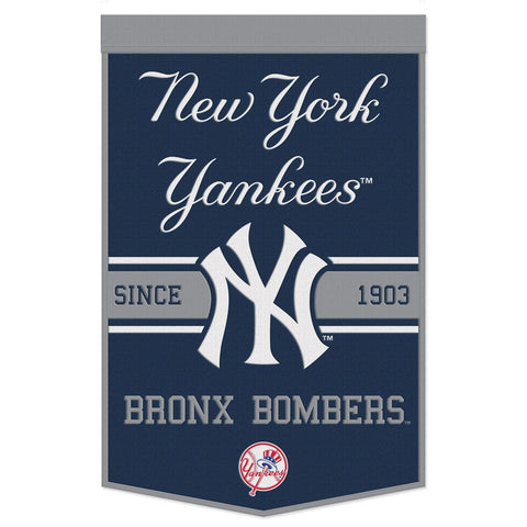 New York Yankees Banner Wool 24x38 Dynasty Slogan Design Special Order