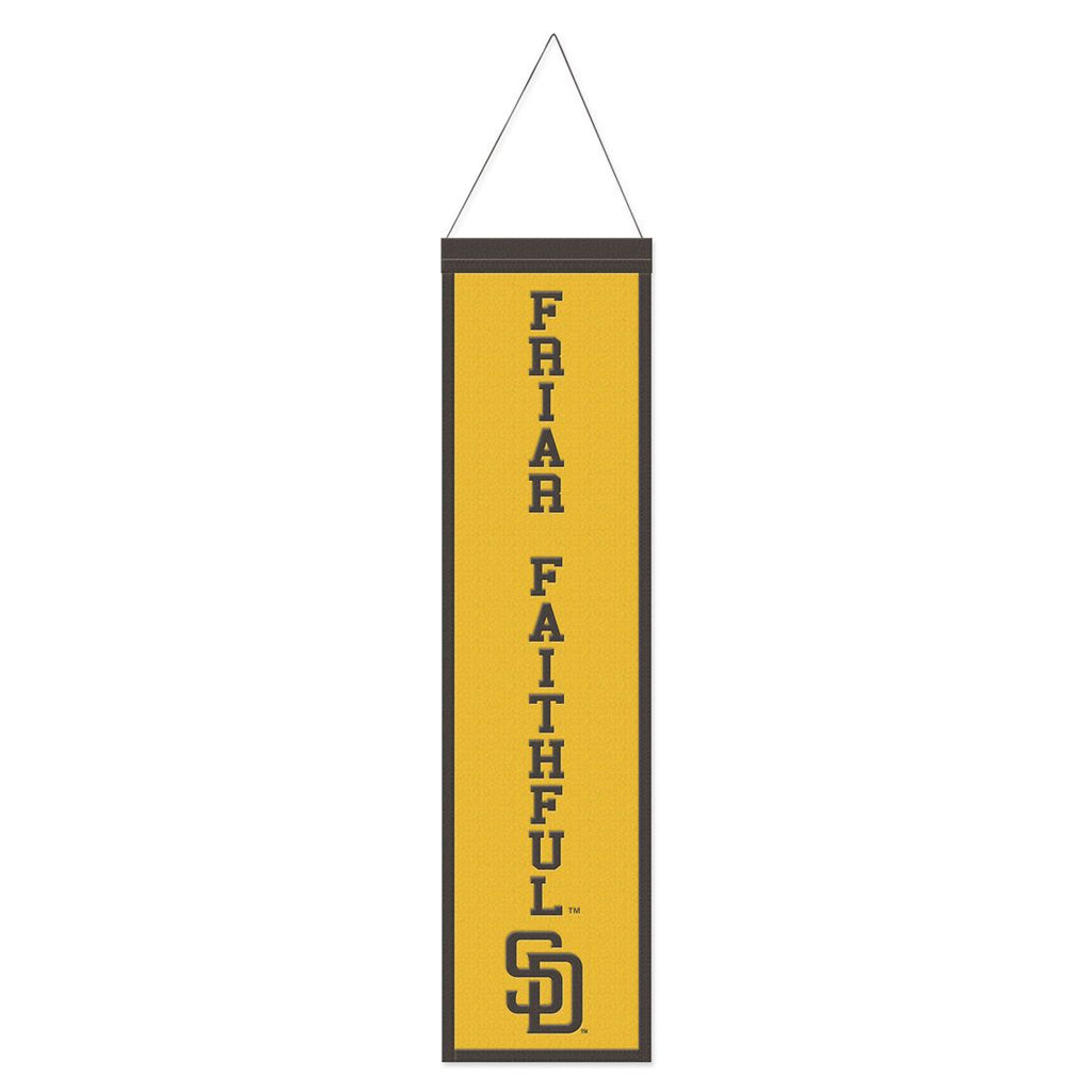 San Diego Padres Banner Wool 8x32 Heritage Slogan Design