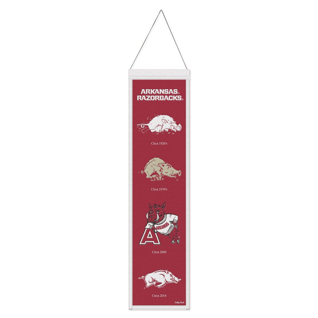 Arkansas Razorbacks Banner Wool 8x32 Heritage Evolution Design Special Order
