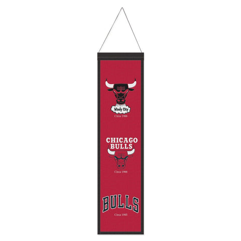 Chicago Bulls Banner Wool 8x32 Heritage Evolution Design Special Order