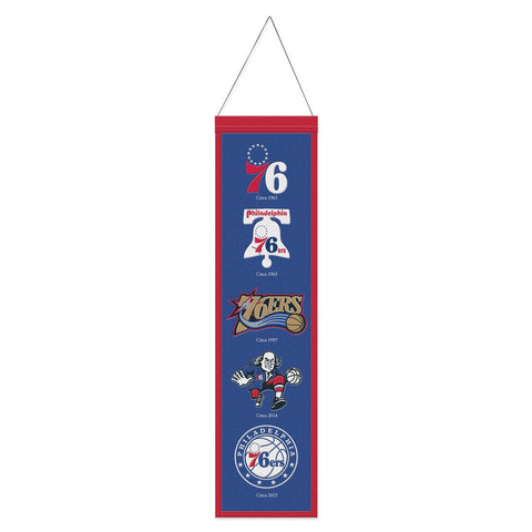Philadelphia 76ers Banner Wool 8x32 Heritage Evolution Design Special Order
