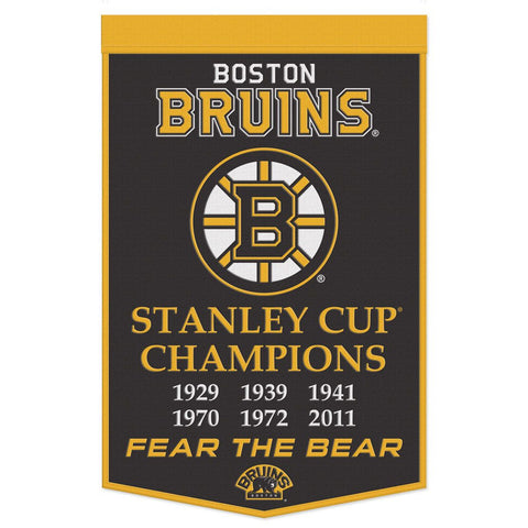 Boston Bruins Banner Wool 24x38 Dynasty Champ Design