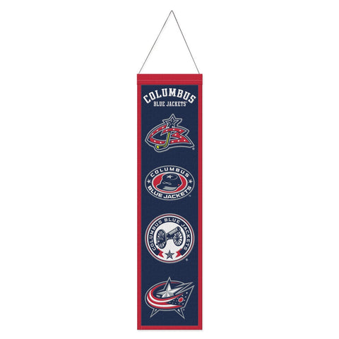 Columbus Blue Jackets Banner Wool 8x32 Heritage Evolution Design Special Order