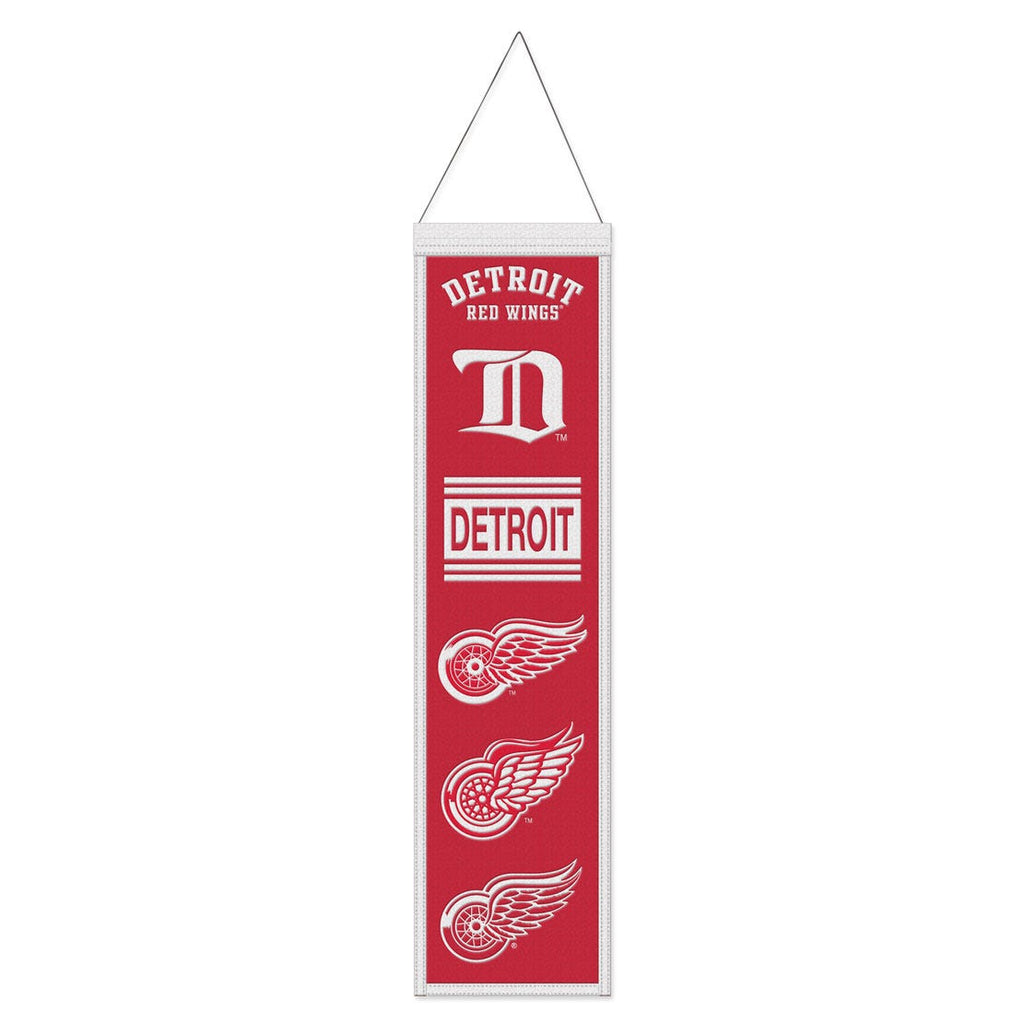 Detroit Red Wings Banner Wool 8x32 Heritage Evolution Design Special Order