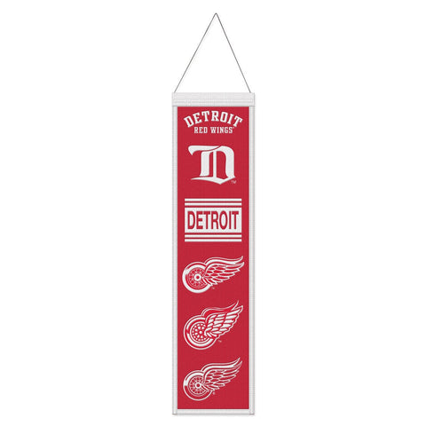 Detroit Red Wings Banner Wool 8x32 Heritage Evolution Design Special Order