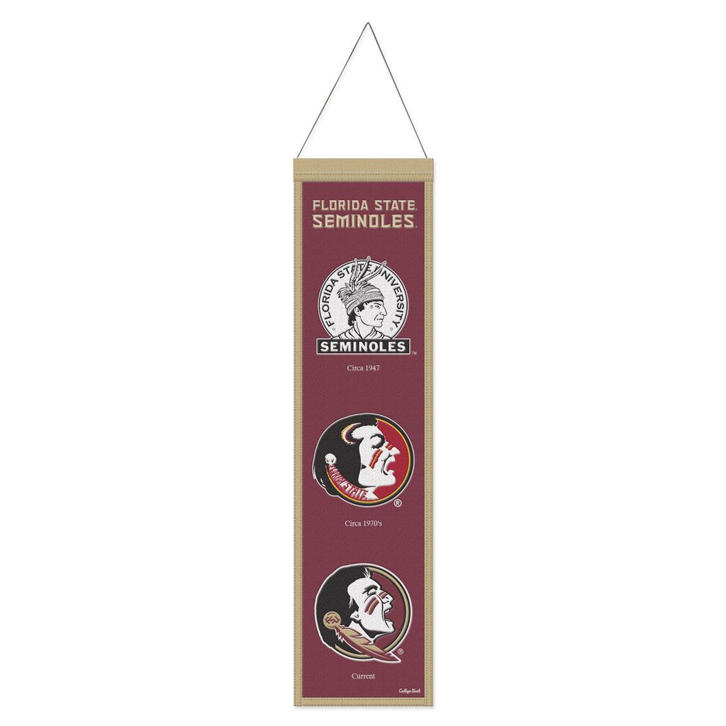 Florida State Seminoles Banner Wool 8x32 Heritage Evolution Design Special Order