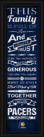 Indiana Pacers Family Cheer Print 8"x24"