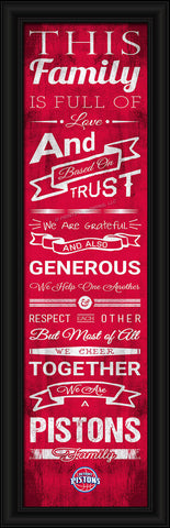 Detroit Pistons Family Cheer Print 8"x24"