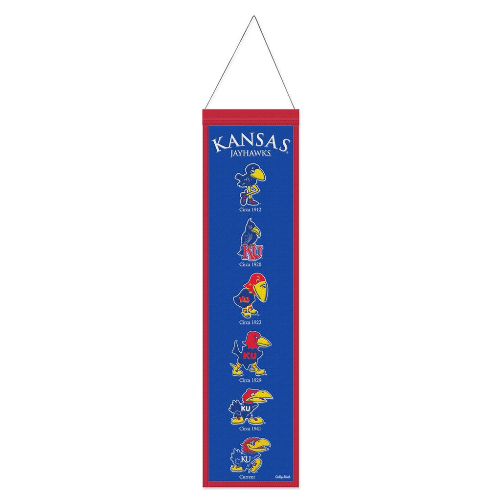 Kansas Jayhawks Banner Wool 8x32 Heritage Evolution Design Special Order