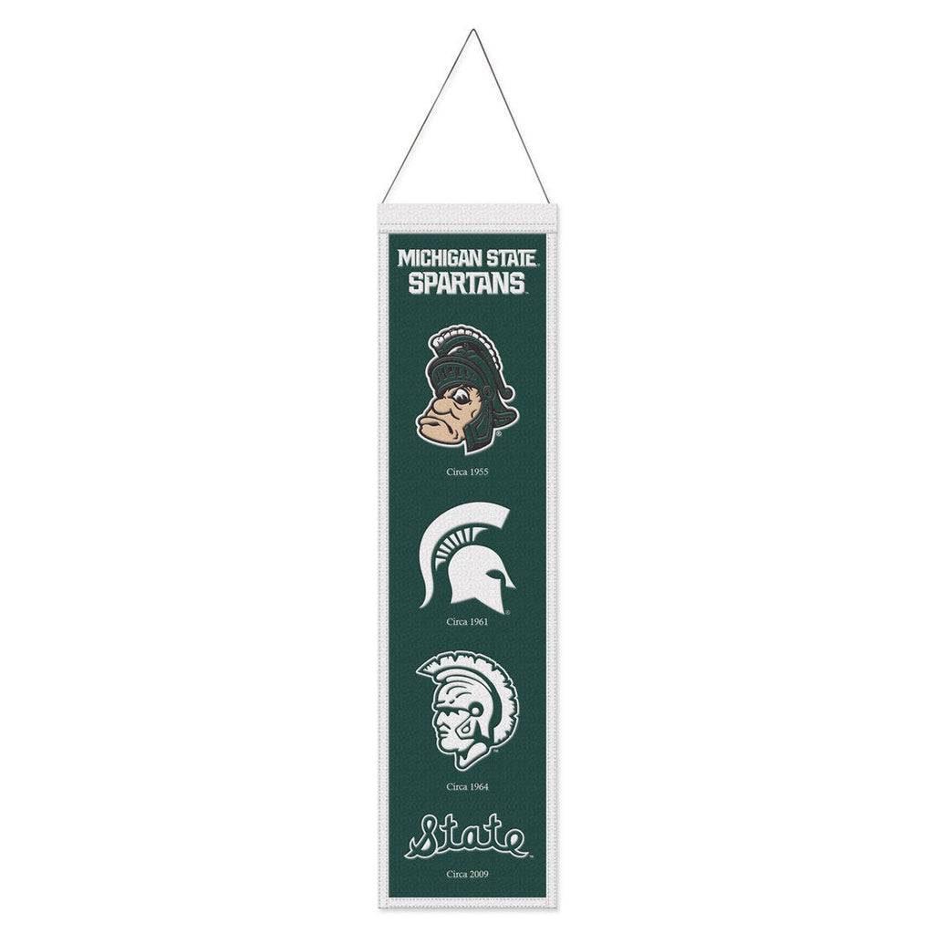 Michigan State Spartans Banner Wool 8x32 Heritage Evolution Design Special Order