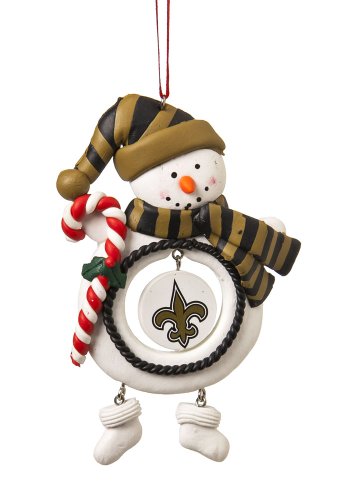 New Orleans Saints Ornament Clay Dough Snowman Design