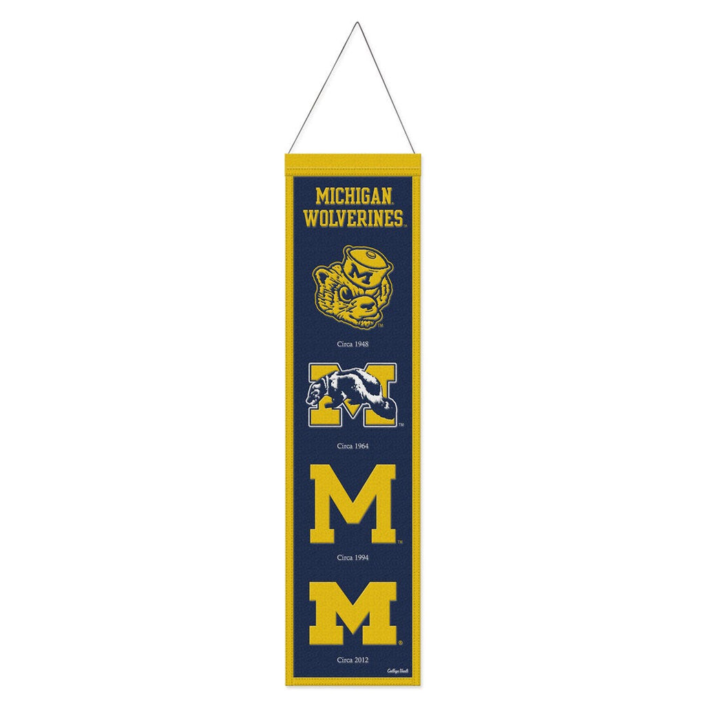 Michigan Wolverines Banner Wool 8x32 Heritage Evolution Design Special Order