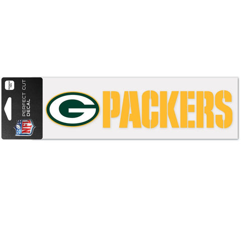 Green Bay Packers s Decal 3x10 Perfect Cut Wordmark Color
