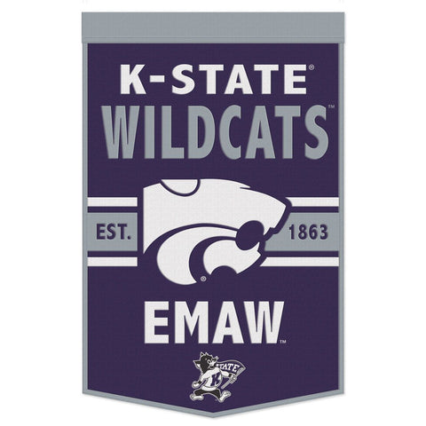 Kansas State Wildcats Banner Wool 24x38 Dynasty Slogan Design Special Order