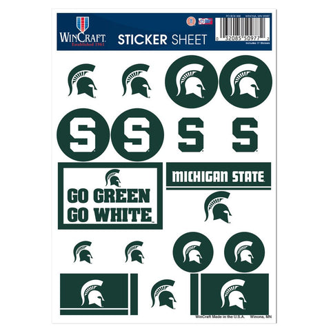 Michigan State Spartans Decal Sheet 5x7 Vinyl
